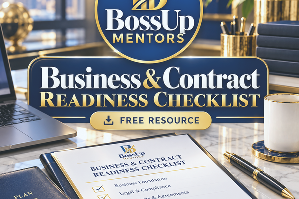 Woman reviewing business readiness checklist and planning documents